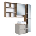 Ver imagem 2 de Conjunto para Banheiro Modulado com 5 Peças Iluminação LED e Cuba 156cm Yescasa Bege/Mel/Arenas