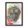 Quadro Decorativo Tigre Tintas Close - 46x32,5cm (Moldura em laca preta) - Arte Maníacos - 1