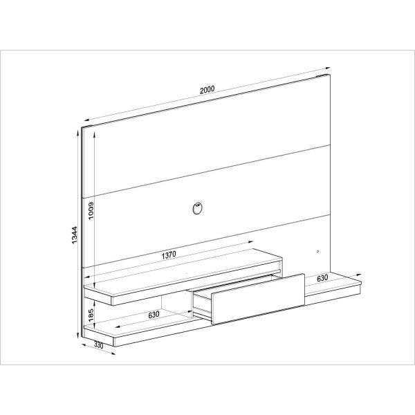 Painel para TV até 60 Polegadas 1 Gaveta Kd2000 Home  - 4