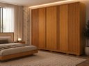 Ver imagem 1 de Guarda Roupa Casal Grande Mdf Ripado 6 Portas Premium- Arbo