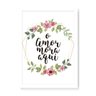 Quadro Decorativo Guirlanda O Amor Mora Aqui - 32,5x23cm (Moldura em laca branca) - Arte Maníacos - 1