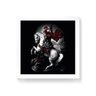 Quadro Decorativo S?o Jorge Detalhes Vermelhos - 20x20cm (Moldura em laca branca) - Arte Maníacos - 1