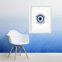 Ver imagem 2 de Quadro Olho Grego Aqui Só o Bem Entra - 60x48cm:madeira Branca