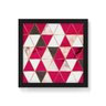 Quadro Decorativo Triangulos Mármore Vermelho - 50x50cm (Moldura em laca preta) - Arte Maníacos - 1