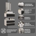 Ver imagem 5 de Conjunto Gabinete Banheiro Creta 60cm (gabinete+espelheira+cuba) Branco Preto