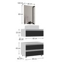 Ver imagem 2 de Conjunto Gabinete Banheiro Creta 60cm (gabinete+espelheira+cuba) Branco Preto