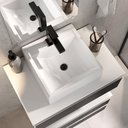 Ver imagem 6 de Conjunto Gabinete Banheiro Creta 60cm (gabinete+espelheira+cuba) Branco Preto