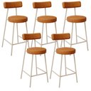 Ver imagem 1 de Kit 05 Banquetas Baixa Cozinha Sala Jantar Bancada Milão Arena L02 Couríssimo Canela - lyam decor