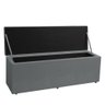 Kit Cabeceira e Calçadeira Baú Solteiro 0,90m Roma Suede Cinza - Pallazio - 6