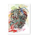 Ver imagem 1 de Quadro Decorativo Tigre Tintas Close - 23x16,25cm (Moldura em laca branca) - Arte Maníacos