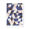 Quadro Decorativo Triangulos Mármore Azul - 23x16,25cm (Moldura em laca branca) - Arte Maníacos - 1
