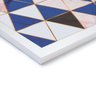 Quadro Decorativo Triangulos Mármore Azul - 23x16,25cm (Moldura em laca branca) - Arte Maníacos - 2