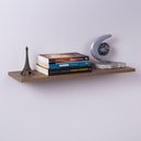 Ver imagem 2 de Kit com 3 Prateleiras 40 X 20cm Suporte Invisivel - Cor Nogal Malaga (madeira Escura)