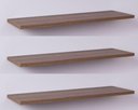 Ver imagem 1 de Kit com 3 Prateleiras 40 X 20cm Suporte Invisivel - Cor Nogal Malaga (madeira Escura)