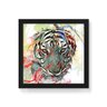 Quadro Decorativo Tigre Tintas Close - 30x30cm (Moldura em laca preta) - Arte Maníacos - 1