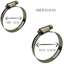 Ver imagem 1 de Kit 2 Un Abraçadeira Regulagem 40mm até 65mm Rosca 4 À 6,5 Cm Metal 12mm Espessura Aço para Mangueir