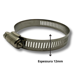 Kit 2 Un Abraçadeira Regulagem 40mm até 65mm Rosca 4 À 6,5 Cm Metal 12mm Espessura Aço para Mangueir - 2