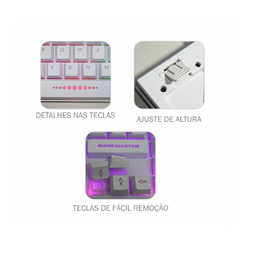 Kit Gamer Kmw5228 Branco Rgb Rainbow + Moa834 - 5