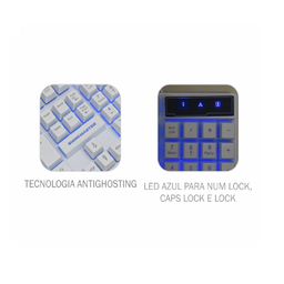 Kit Gamer Kmw5228 Branco Rgb Rainbow + Moa834 - 6