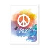 Quadro Decorativo Paz Aquarela - 23x16,25cm (Moldura em laca branca) - Arte Maníacos - 1