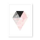 Ver imagem 1 de Quadro Decorativo Geométrico Triângulos Diamante - 23x16,25cm (Moldura caixa em laca branca) - Arte 