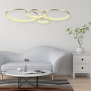 Ver imagem 3 de Lustre Pendente Anel de Led Losi 4 Argolas Aro em Alumínio 122W