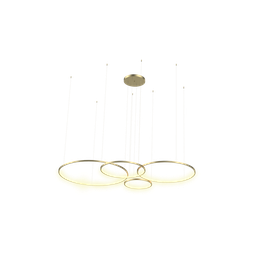 Lustre Pendente Anel de Led Losi 4 Argolas Aro em Alumínio 122W - 1