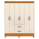 Ver imagem 3 de Guarda Roupa Mobi 6 Portas 2 Gavetas Cinamomo/off White - Abz