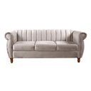 Ver imagem 1 de Sofá Chesterfield Realeza 3 Lugares Decoração Retrô - Suede Bege Claro