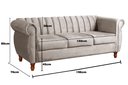 Ver imagem 4 de Sofá Chesterfield Realeza 3 Lugares Decoração Retrô - Suede Bege Claro