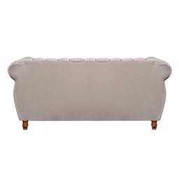 Sofá Chesterfield Realeza 3 Lugares Decoração Retrô - Suede Bege Claro - 3