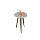 Ver imagem 3 de Mesa Lateral Brilhante Carrara Pintura Efeito Mármore