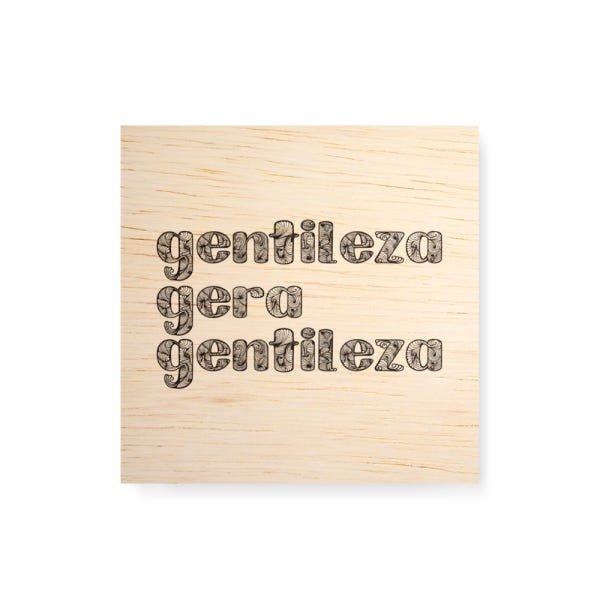 Quadro Decorativo em Madeira Gentileza Gera Gentileza - 30x30cm - Arte Maníacos - 1
