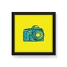 Quadro Decorativo Fotografia Amarelo - 50x50cm (Moldura em laca preta) - Arte Maníacos - 1
