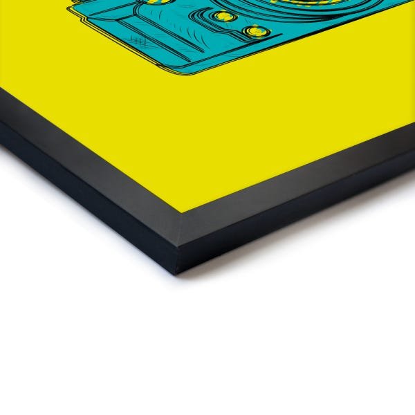 Quadro Decorativo Fotografia Amarelo - 50x50cm (Moldura em laca preta) - Arte Maníacos - 2