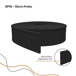 Rodapé Eva Autocolante 10cm Altura Rp16 Preto Metro - 2