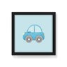 Quadro Decorativo Carrinho Azul - 30x30cm (Moldura em laca preta) - Arte Maníacos - 1