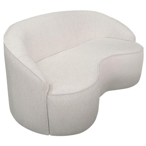 Sofá Curvo Montserrat 180cm 03 Lugares Linho Bouclé Off White - Nexta Casa
