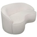 Ver imagem 1 de Sofá Curvo Montserrat 180cm 03 Lugares Linho Bouclé Off White - Nexta Casa