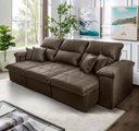 Ver imagem 1 de Sofá Retrátil/Reclinável Trento 2,30m Suede Velut Tabaco c/ Molas no Assento - King House