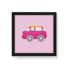 Quadro Decorativo Carrinho Rosa - 50x50cm (Moldura em laca preta) - Arte Maníacos - 1