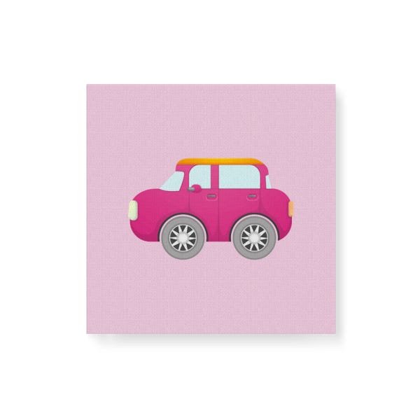 Quadro Decorativo em Tela Canvas Carrinho Rosa - 30x30cm - Arte Maníacos - 1