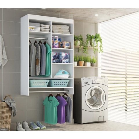 Closet Suspenso sem Gaveta 84,5x135x35cm Linha Kids Branco