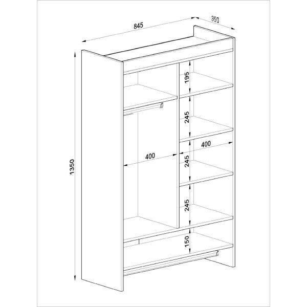 Closet Suspenso sem Gaveta 84,5x135x35cm Linha Kids  - 4