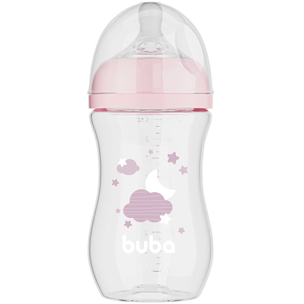 Mamadeira Easy Flow Nuvem Rosa 330ml Buba - 1