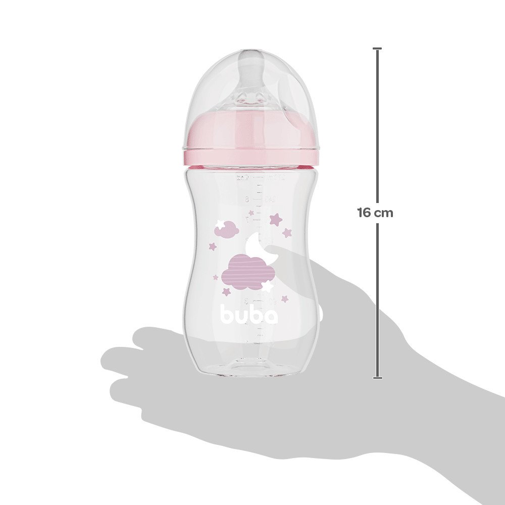 Mamadeira Easy Flow Nuvem Rosa 330ml Buba - 4