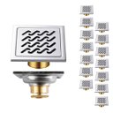 Ver imagem 1 de Ralo Inox Banheiro 10x10 Lavabo Anti Odor Kit 14 Uni Anti Inseto Cozinha Lavanderia Box Quintal Segu