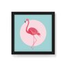 Quadro Decorativo Flamingo - 30x30cm (Moldura em laca preta) - Arte Maníacos - 1