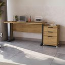 Ver imagem 5 de Mesa Escritorio 150 Cm e Gaveteiro 3 Gavetas Versatil Kappesberg Itapua
