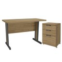 Ver imagem 1 de Mesa Escritorio 150 Cm e Gaveteiro 3 Gavetas Versatil Kappesberg Itapua
